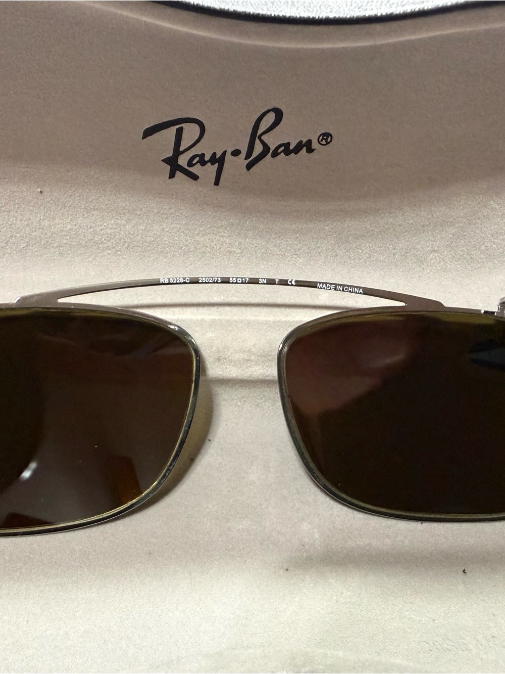 Ray-Ban Gunmetal Clip-on with Brown Lenses for RB5228 - Picture 7 of 8